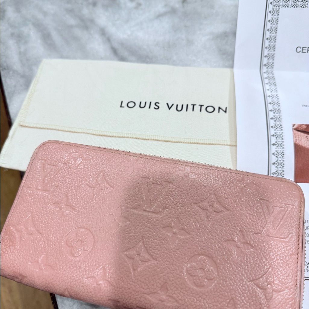 Louis Vuitton Rose Poudre Pink Monogram Embossed Wallet Empreinte